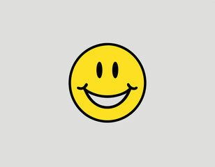 Happy Emoticon Icon on Transparent Background stock illustration