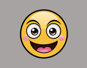 Happy Emoticon Icon on Transparent Background stock illustration