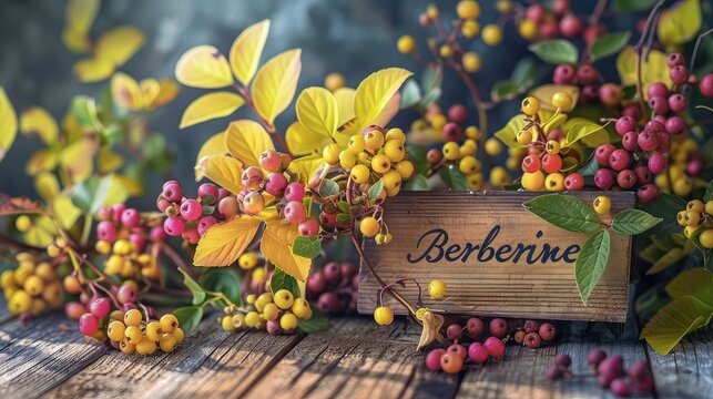 Berberine capsules supplements on the table. Selective focus.