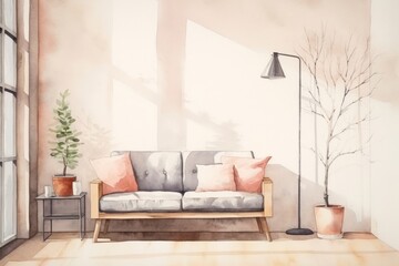 Room architecture furniture cushion pillow.