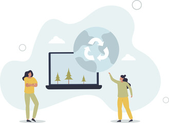 Environmental, Social, and Corporate Governance concept.flat design.illustration with people.