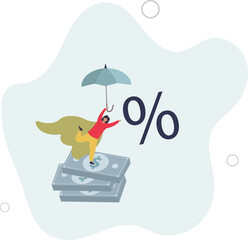 character opening savings account and receiving interest on deposits.flat design.illustration with people.
