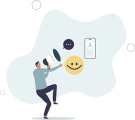 Digital business concept.character works on content marketing targeting and other activities on social networks.flat design.illustration with people.