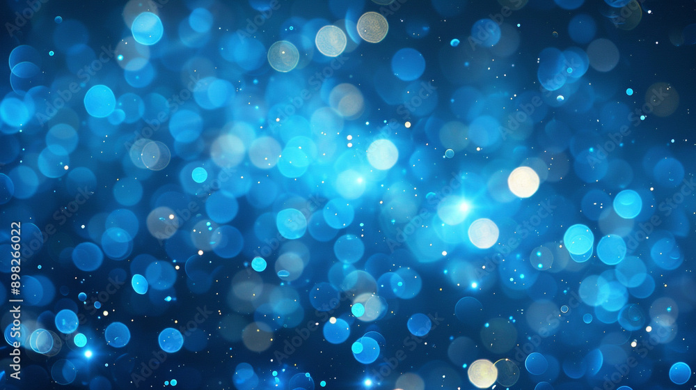 Poster glowing blue background with colorful lights bokeh blue bokeh lights on a blue background banner. ba