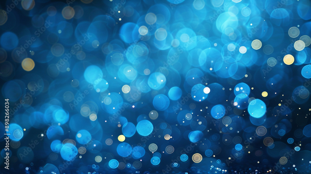 Poster glowing blue background with colorful lights bokeh blue bokeh lights on a blue background banner. ba