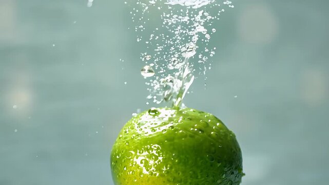 lime in water splash