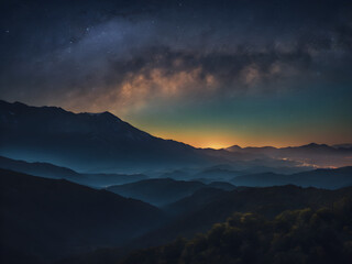 Starry night sky background with deep blue hues