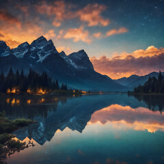 Starry night sky background with deep blue hues