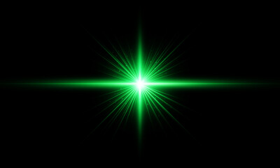 Dynamic natural green lens flare. Rays background