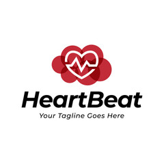 Heart beat logo vector, ECG Logo vector illustration.