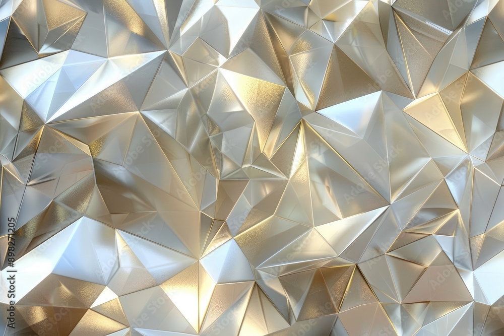 Aufkleber shimmering hexagon composition, multicolored triangles creating a lively backdrop, ai generated