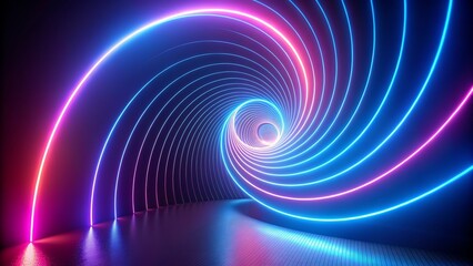 This captivating wallpaper features a mesmerizing 3D scene with a glowing spiral line twisting upwards in the dark, creating a sense of movement and futuristic energy.