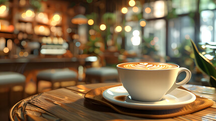 Fototapeta premium Close-up of Cappuccino with Sprinkled Cocoa Powder