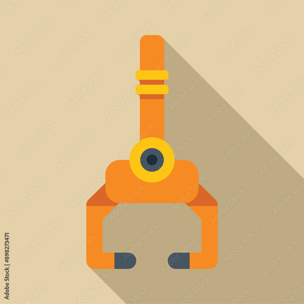 Aufkleber orange robotic arm with gripper open and ready to grab an object