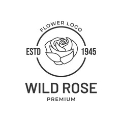 Rose flower logo design illustration