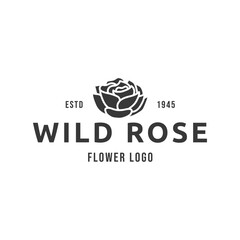 Rose flower logo design illustration