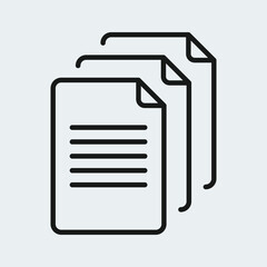 Bunch of documents or Stack of notes vector design line icons.