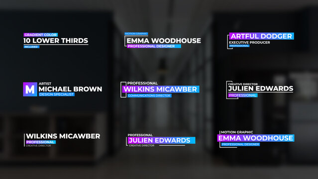 10 Modern Gradient Lower Thirds