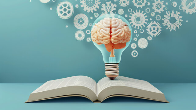 A Human Brain Inside a Light Bulb Illuminates Knowledge From an Open Book