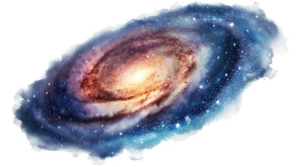 A galaxy isolated on transparent white background, clipping path
