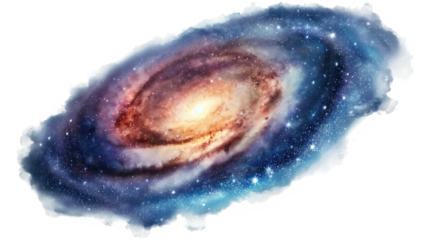 A galaxy isolated on transparent white background, clipping path