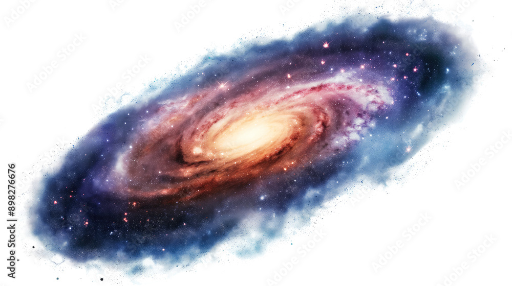 Wall mural a galaxy isolated on transparent white background, clipping path