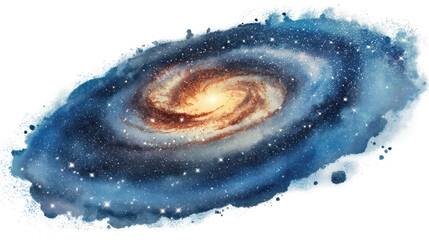 Fototapeta premium A galaxy isolated on transparent white background, clipping path