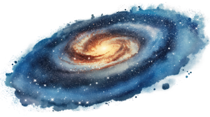 A galaxy isolated on transparent white background, clipping path