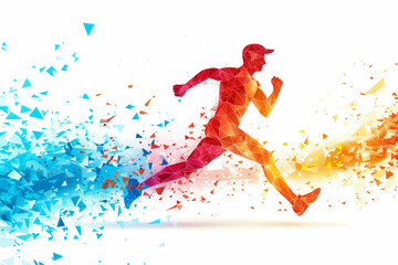 A Splash of Color: Soccer Player in Action at the Olympic Games