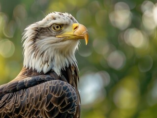 Obraz premium Close-up shot of a bird of prey's head and beak, perfect for nature or wildlife themes
