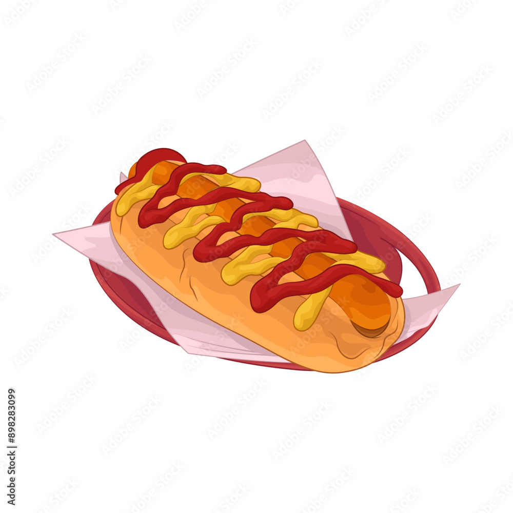 Wall mural illustration of hotdog