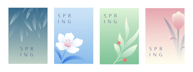 Spring cover or poster template. vector A4 design