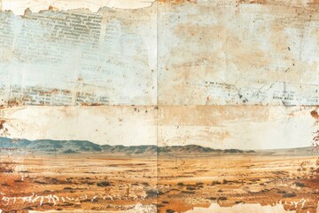 Fototapeta premium Empty desert ephemera border backgrounds painting paper.