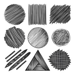 hand-drawn graphite pencil hatching lines on a transparent background, detailed pencil sketch lines with transparent backdrop
