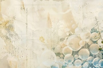 Bubbles ephemera border backgrounds paper text.