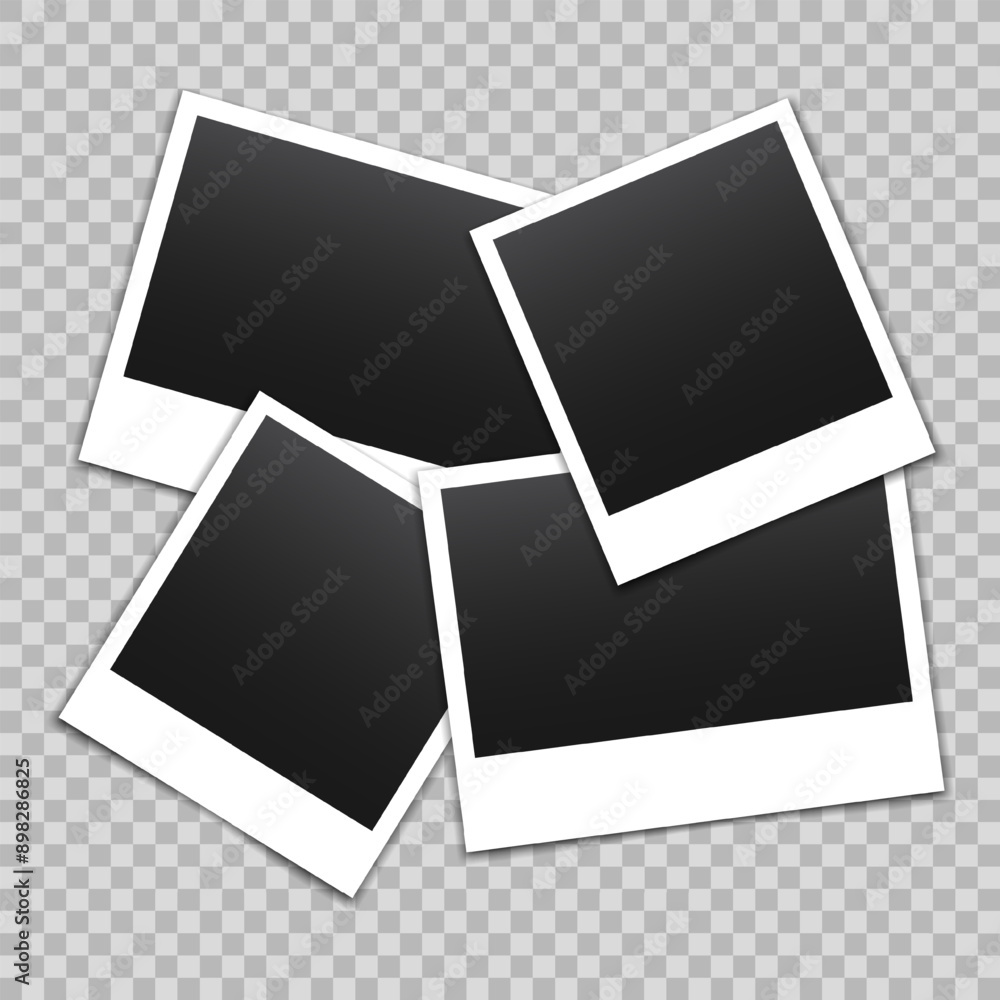 Poster vector empty photo frames with shadow isolated on transparent background. template mockup photo desi