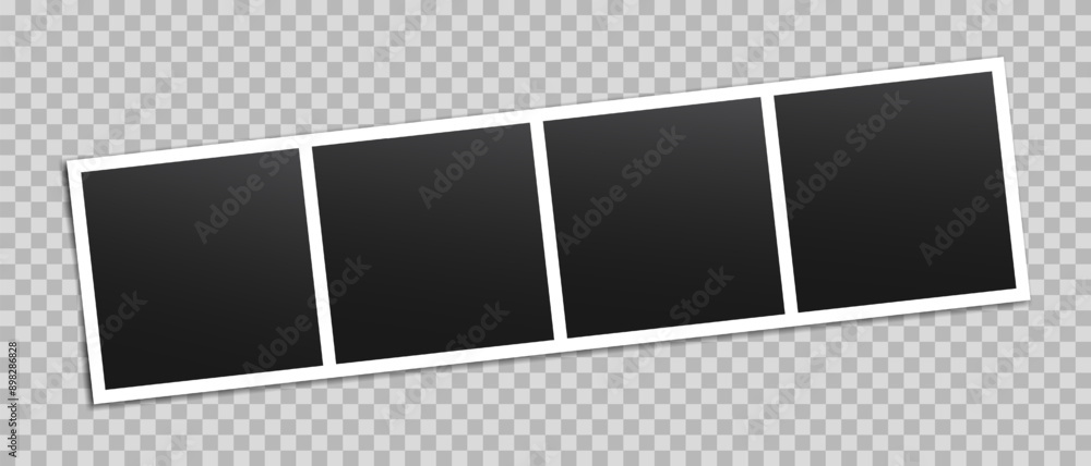 Poster vector empty photo frames with shadow isolated on transparent background. template mockup photo desi