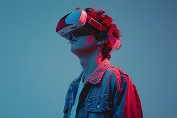 Man Wearing Virtual Reality Headset