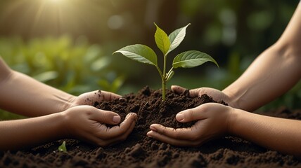 hands holding a plant