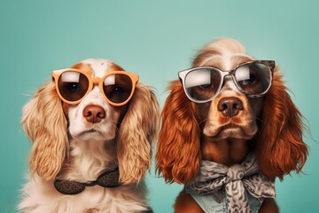 Glasses dog sunglasses spaniel.