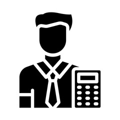 Accountant Vector Glyph Icon Design