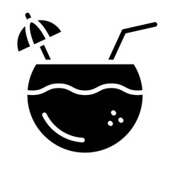 Coconut Drink Vector Glyph Icon Design