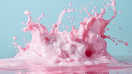 Fototapeta premium Pink liquid splash captured in mid-air