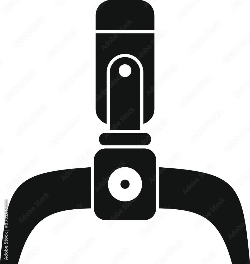 Poster simple black and white icon of a robotic arm holding an object with mechanical claw gripper