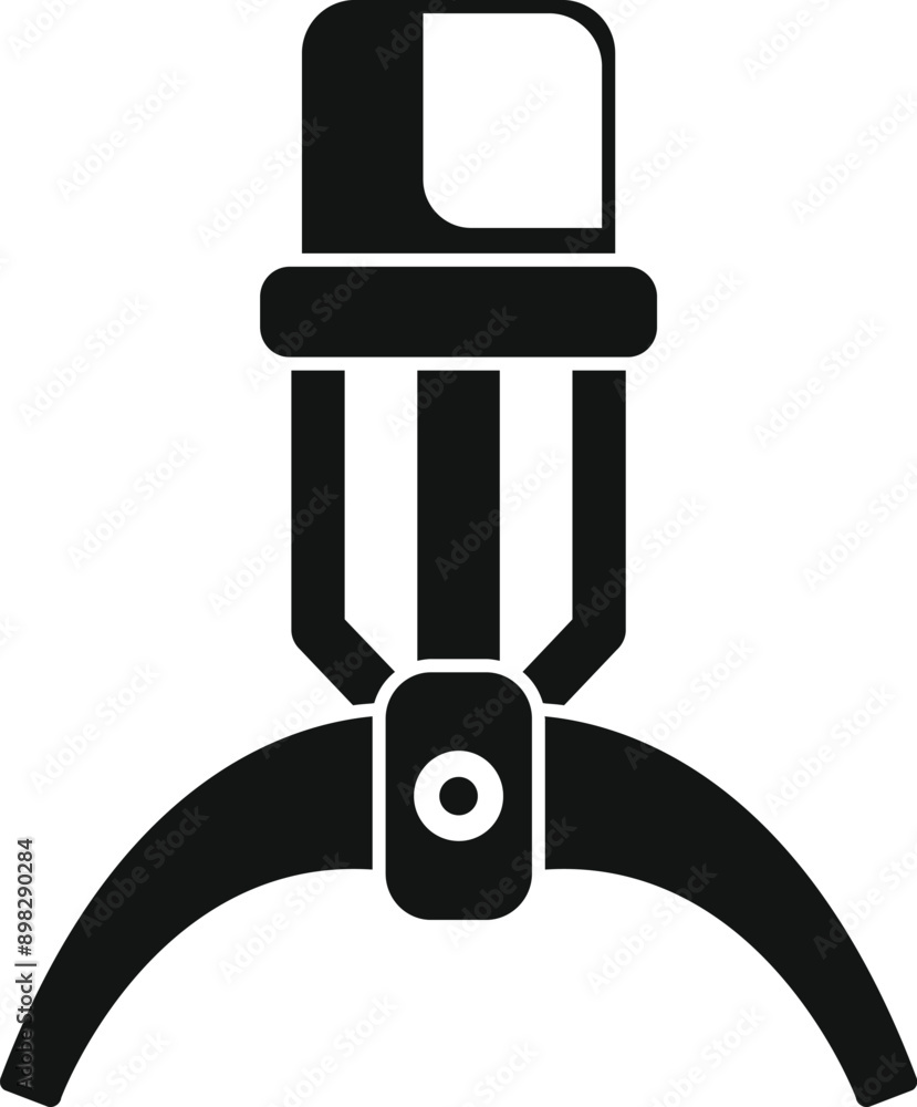 Poster futuristic robot arm holding an object using artificial intelligence