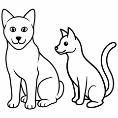 dog and cat vector
