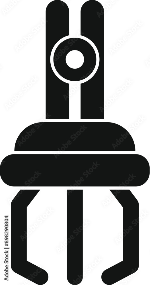 Poster simple icon of a robotic arm holding an object with three fingers