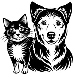 dog and cat vector