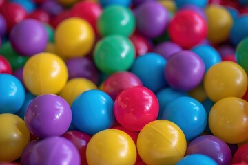 Colorful Ball Pit. Abstract Background with Bright Balls for Children's Childhood Fun