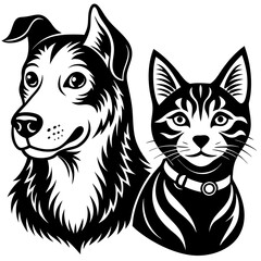 dog and cat vector
